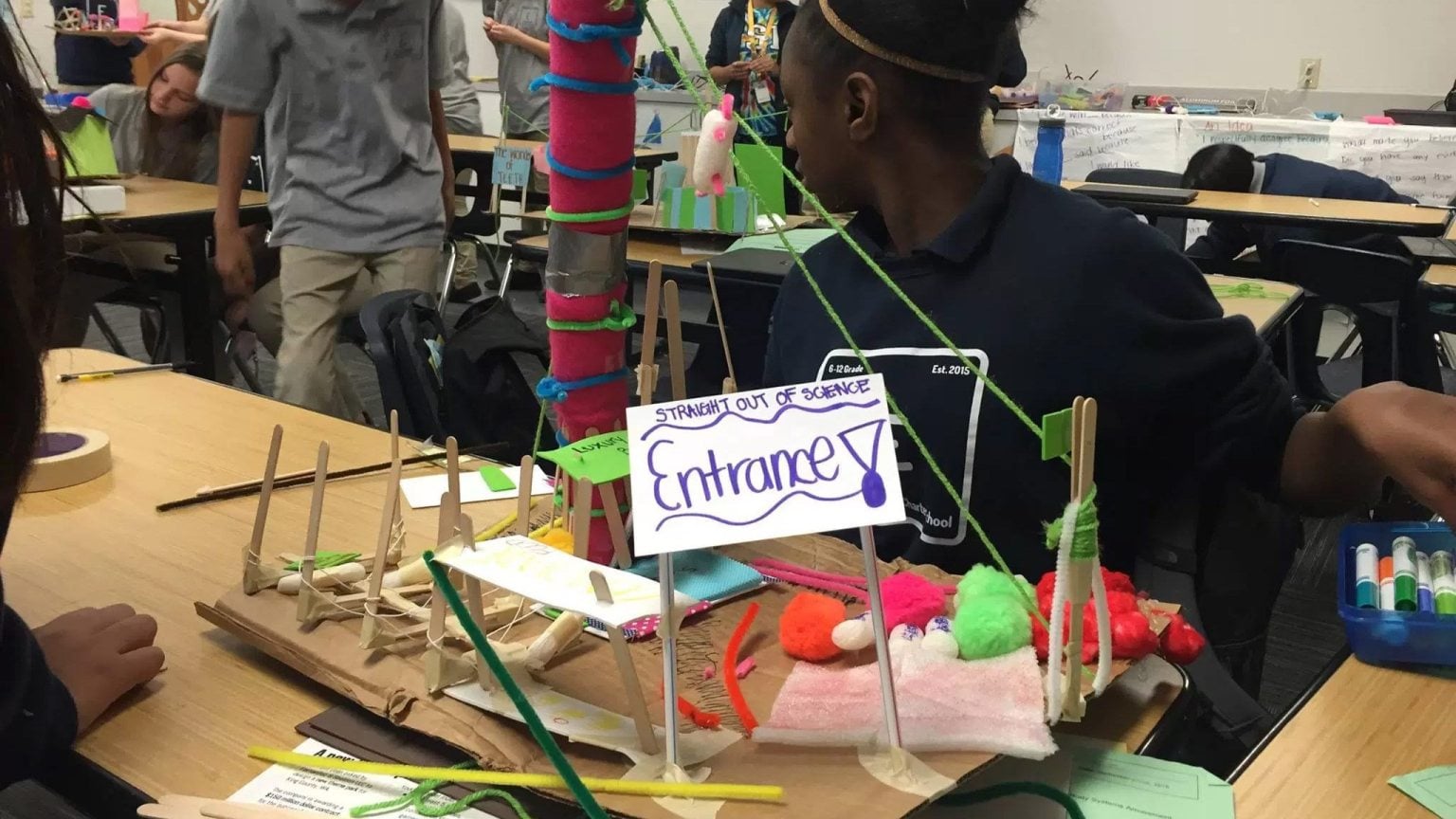 Photo of one student's body system amusement park